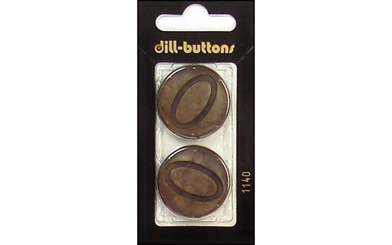 Dill Buttons 28mm 2pc Shank Brown